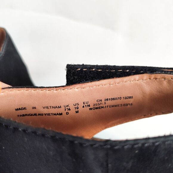 Clarks Comfort Sandals Size 10 Reedly Salene Black Suede Wedge Heel Platform - Picture 8 of 12